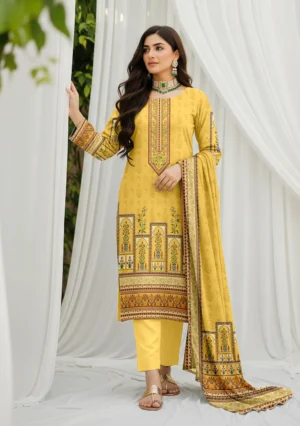 Husna by Bin Noori Premium Digital Printed Lawn 3 Piece Suit – Vol 46 (DE-LA46-P30447)