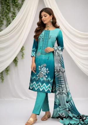 Husna by Bin Noori Luxury Digital Printed Lawn 3 Piece Suit – Vol 46 (DE-LA46-P30451)