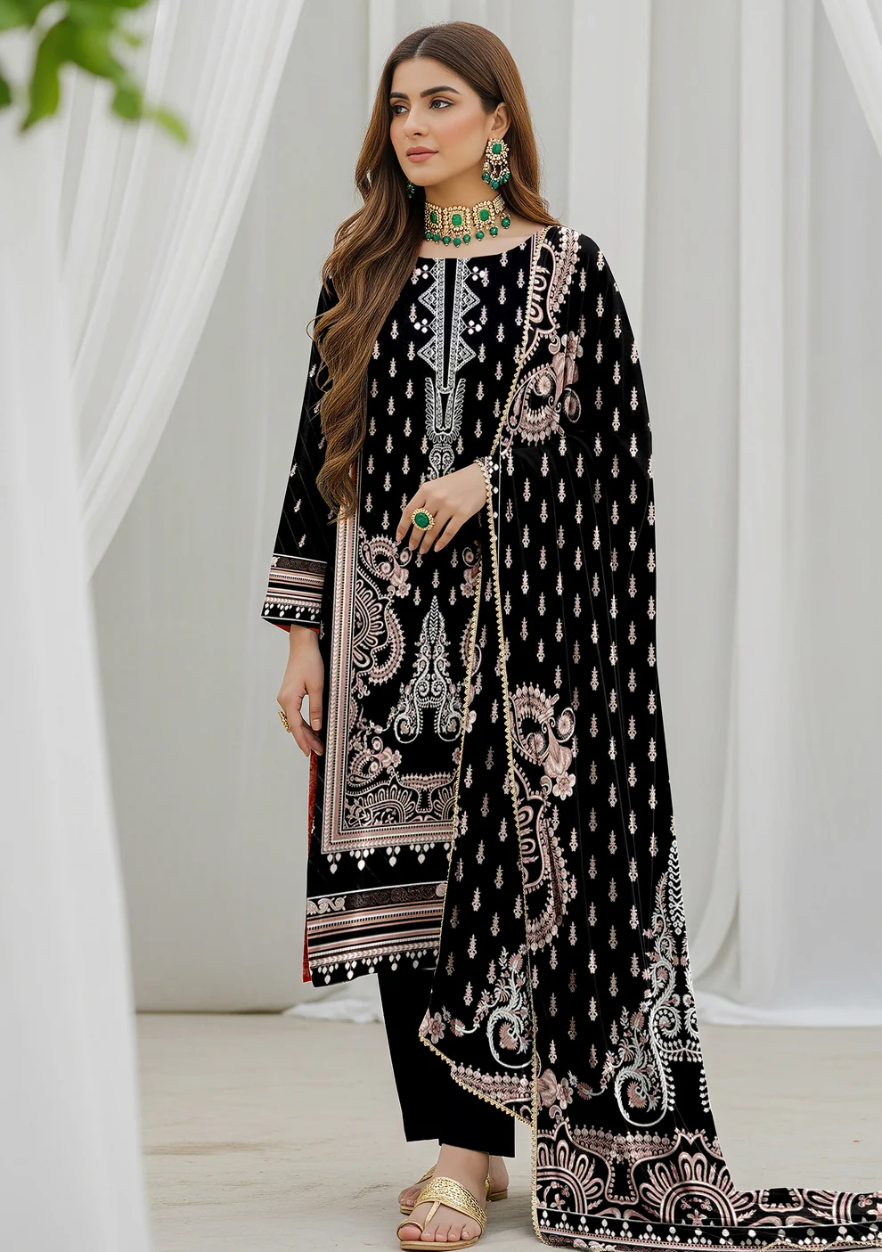 Husna by Bin Noori Trendy Digital Printed Lawn 3 Piece Suit – Vol 46 (DE-LA46-P30448) - Image 3