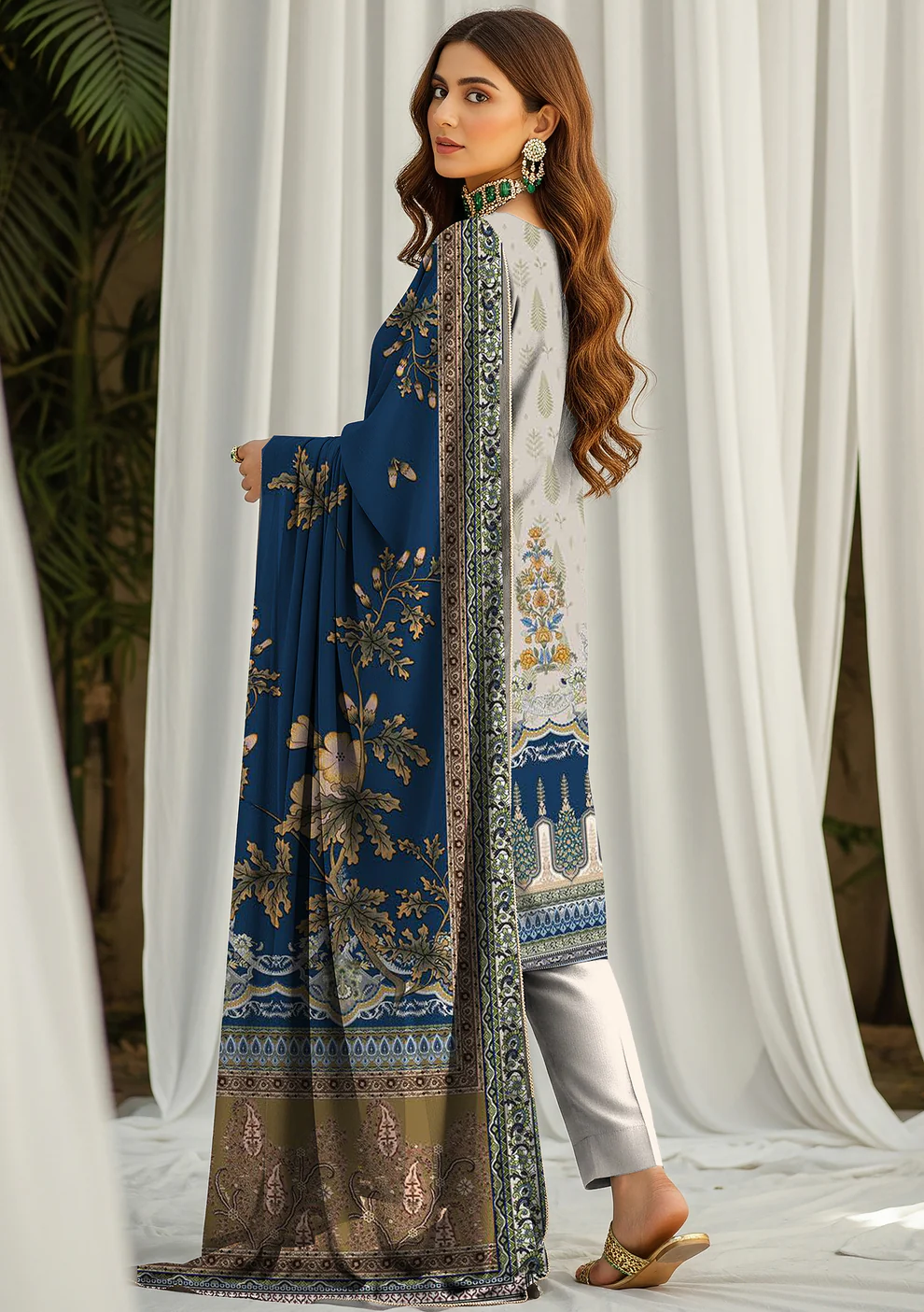 Husna by Bin Noori Stylish Digital Printed Lawn 3 Piece Suit – Vol 46 (DE-LA46-P30449) - Image 4
