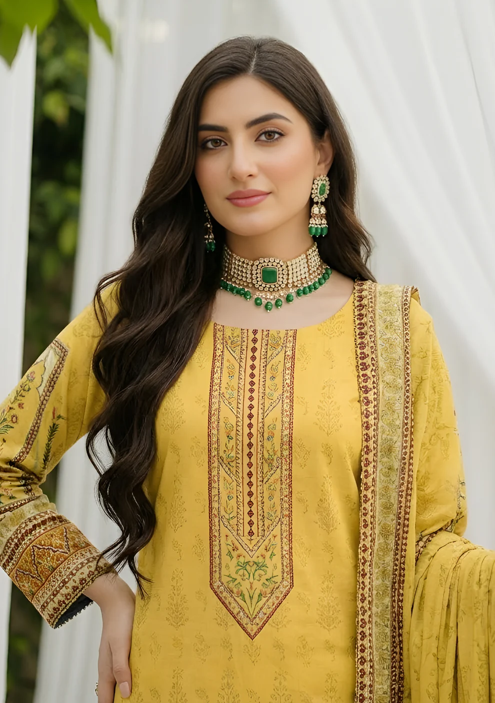 Husna by Bin Noori Premium Digital Printed Lawn 3 Piece Suit – Vol 46 (DE-LA46-P30447) - Image 3