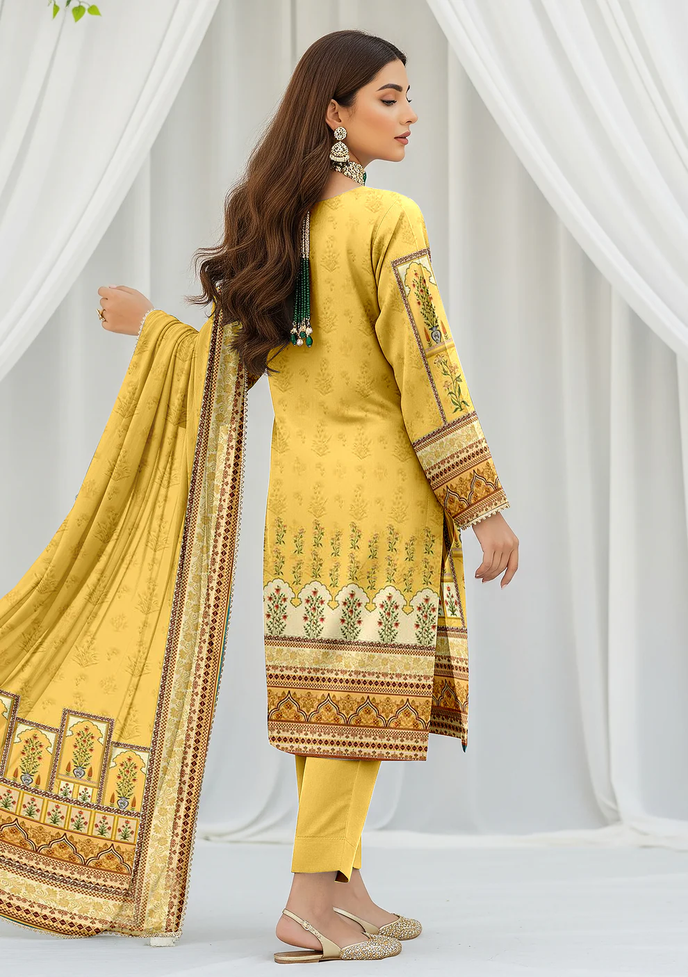 Husna by Bin Noori Premium Digital Printed Lawn 3 Piece Suit – Vol 46 (DE-LA46-P30447) - Image 4