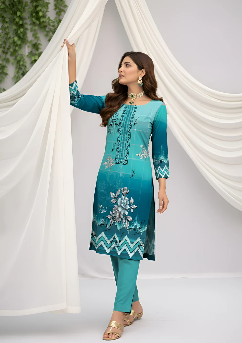Husna by Bin Noori Luxury Digital Printed Lawn 3 Piece Suit – Vol 46 (DE-LA46-P30451) - Image 2