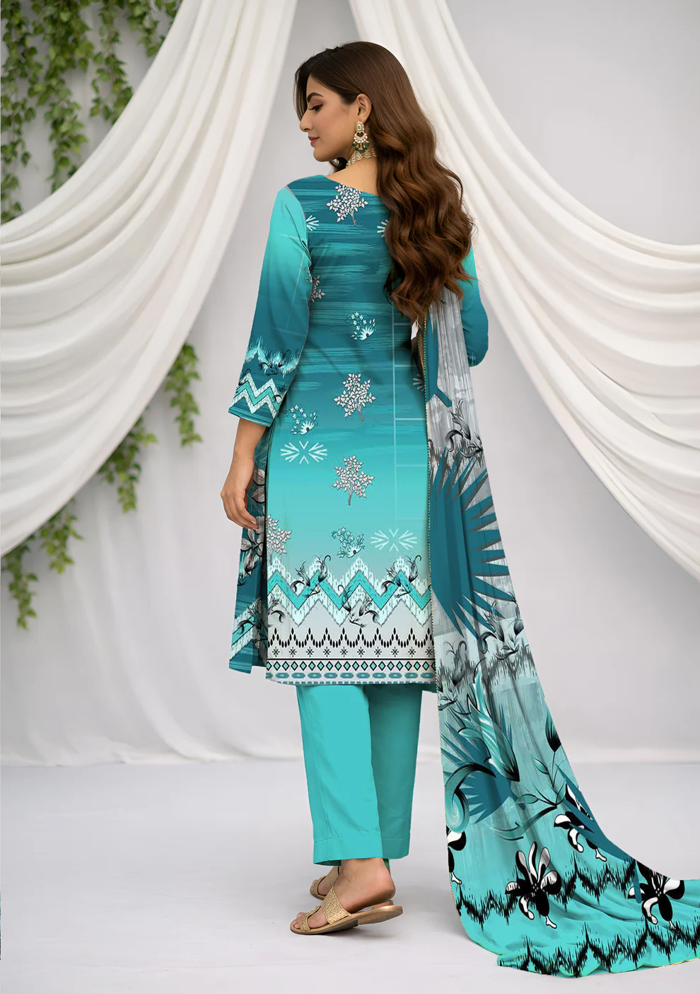 Husna by Bin Noori Luxury Digital Printed Lawn 3 Piece Suit – Vol 46 (DE-LA46-P30451) - Image 4