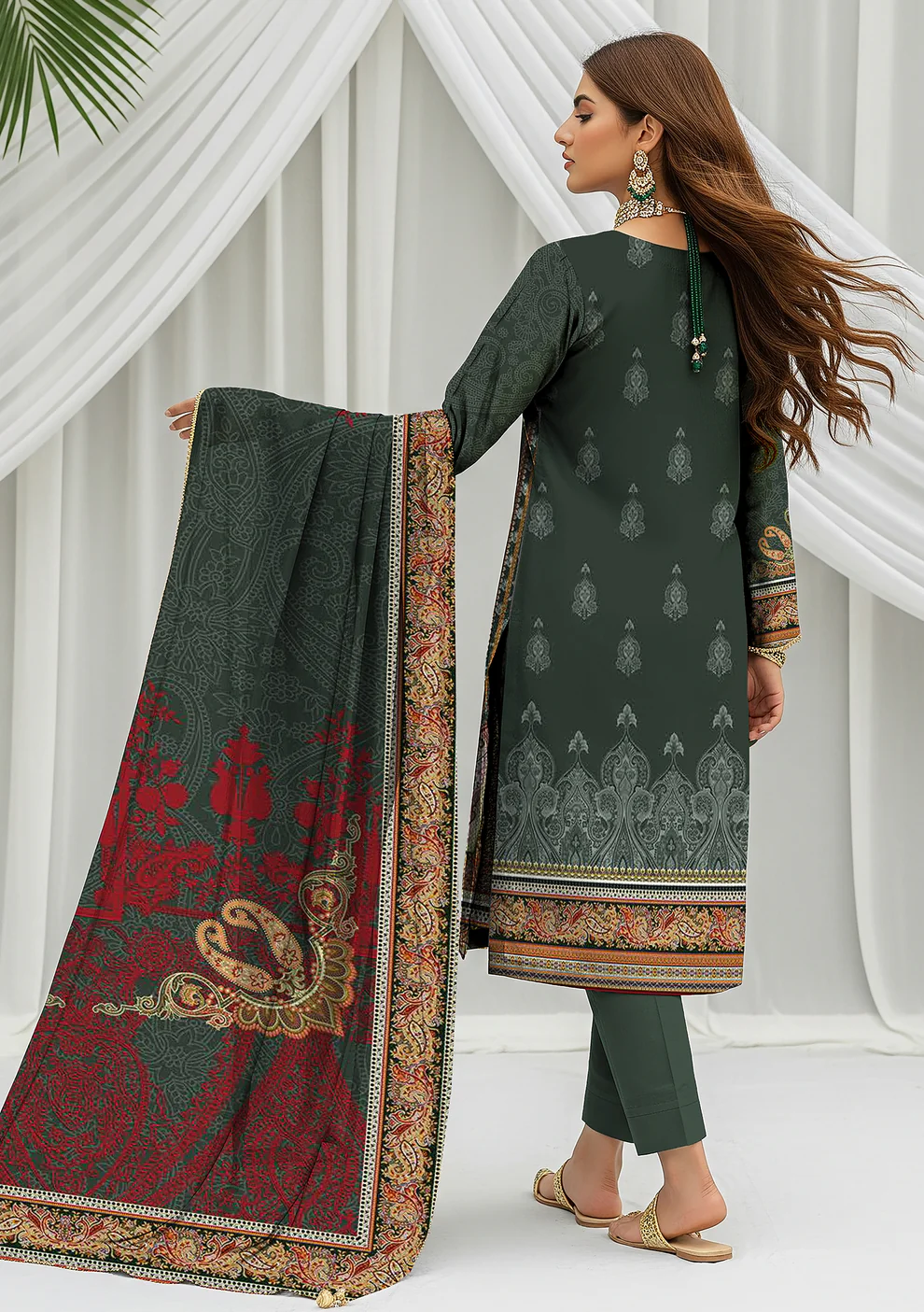 Husna by Bin Noori Elegant Digital Printed Lawn 3 Piece Suit – Vol 46 (DE-LA46-P30450) - Image 4
